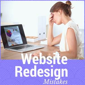 Image of woman who made a web redesign mistake